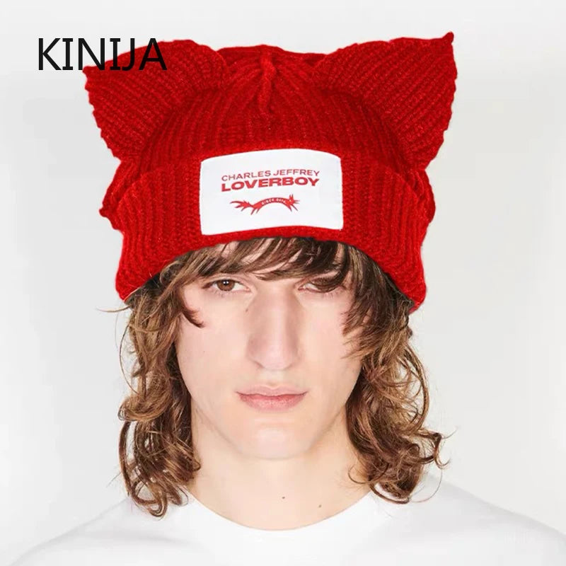 Cat Ear Crochet Beanie