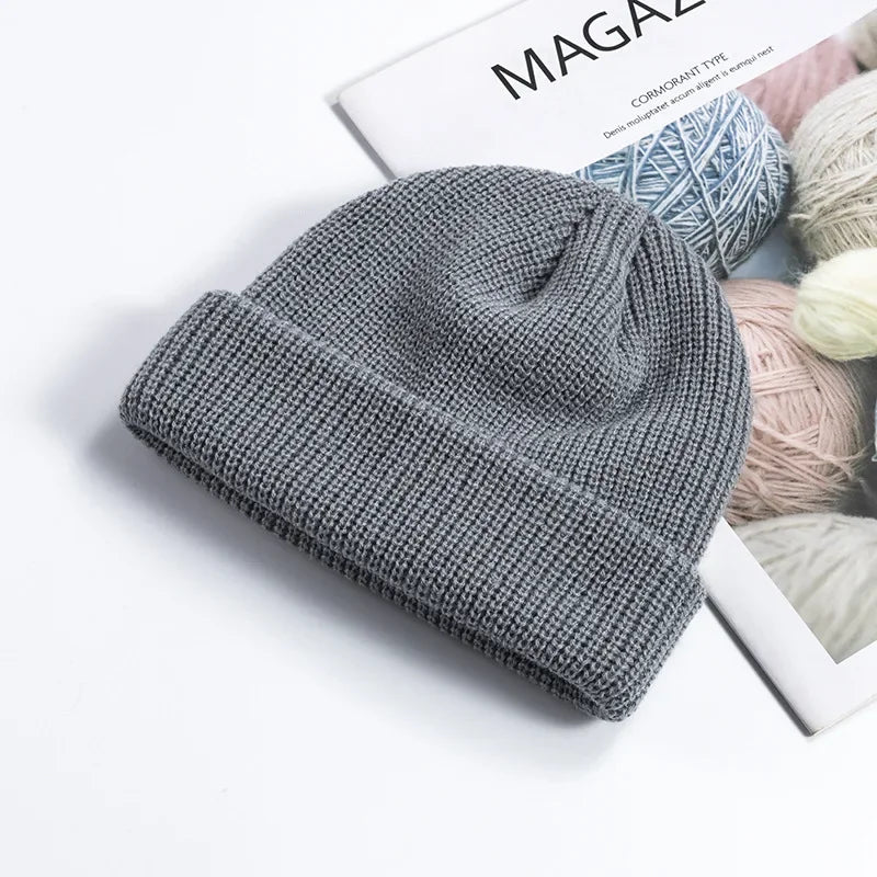 Korean Woolen Guapi Cap – Acrylic Knit Skull Cap for Men & Women