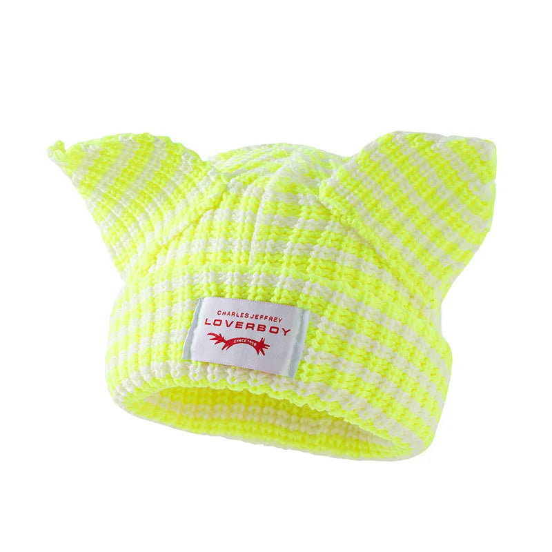 Cat Ear Crochet Beanie