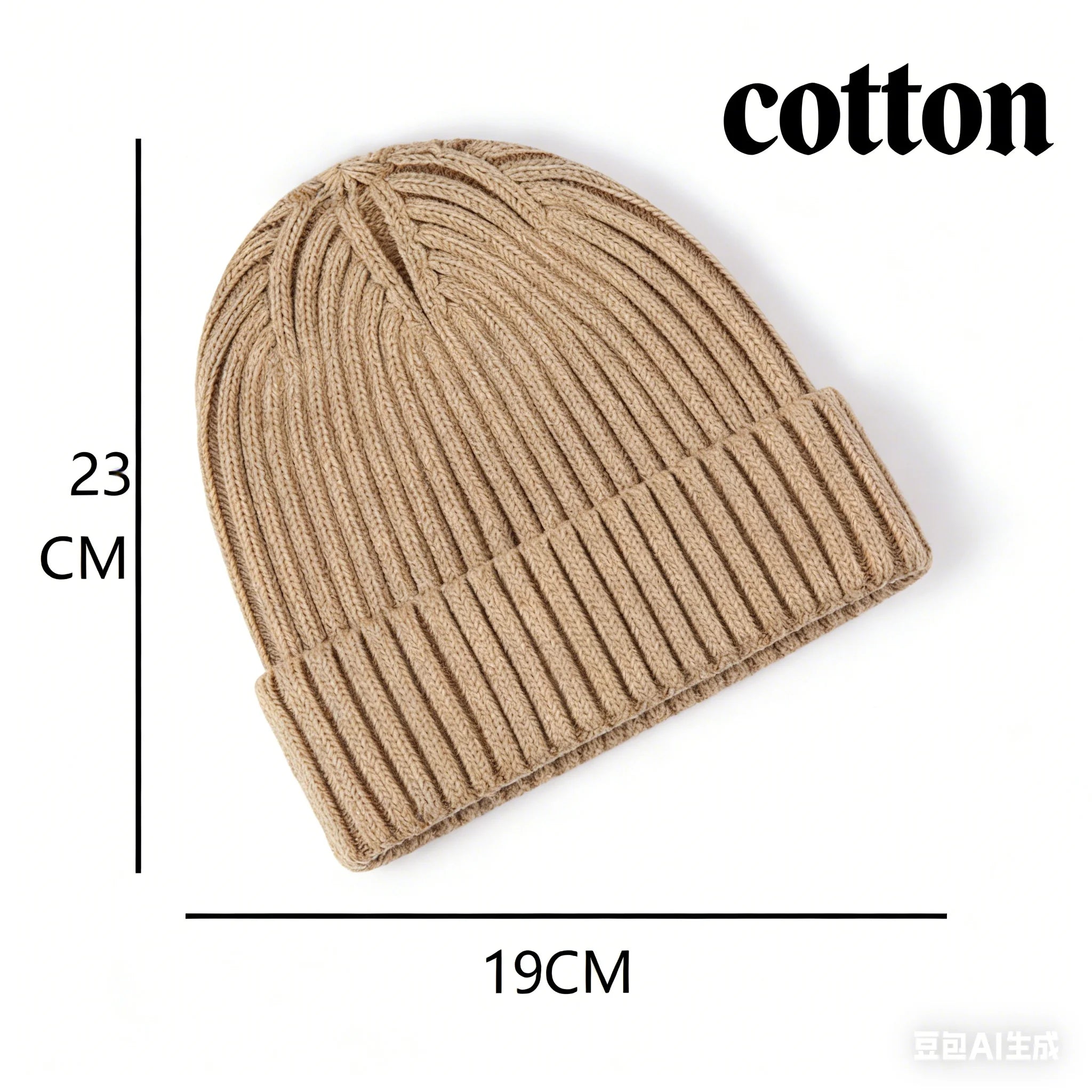 Wool Melon Beanie – Cotton Polyester Warm Knit Skull Cap for Men & Women