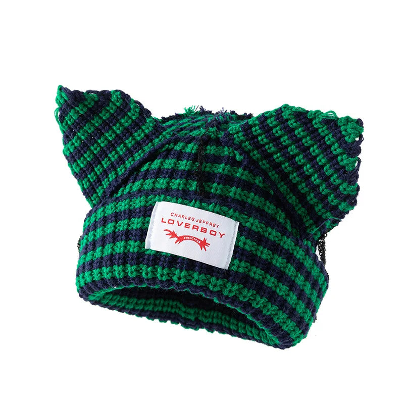 Cat Ear Crochet Beanie