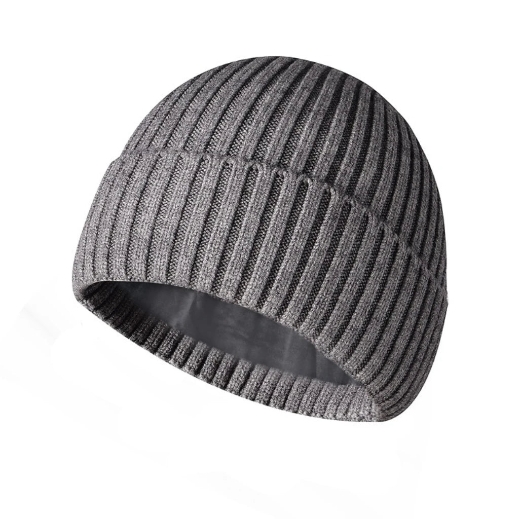 Velvet-Lined Beanie – Soft Luxury Knit Winter Hat for Men & Women