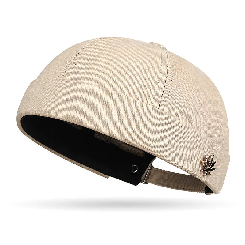 Retro Cotton Skullcap – All-Season Knit Brimless Hat for Men & Women