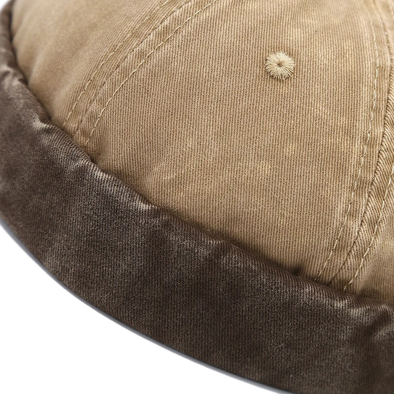 Bocca Washed Docker Cap – Adjustable Cotton Brimless Hat for Men & Women