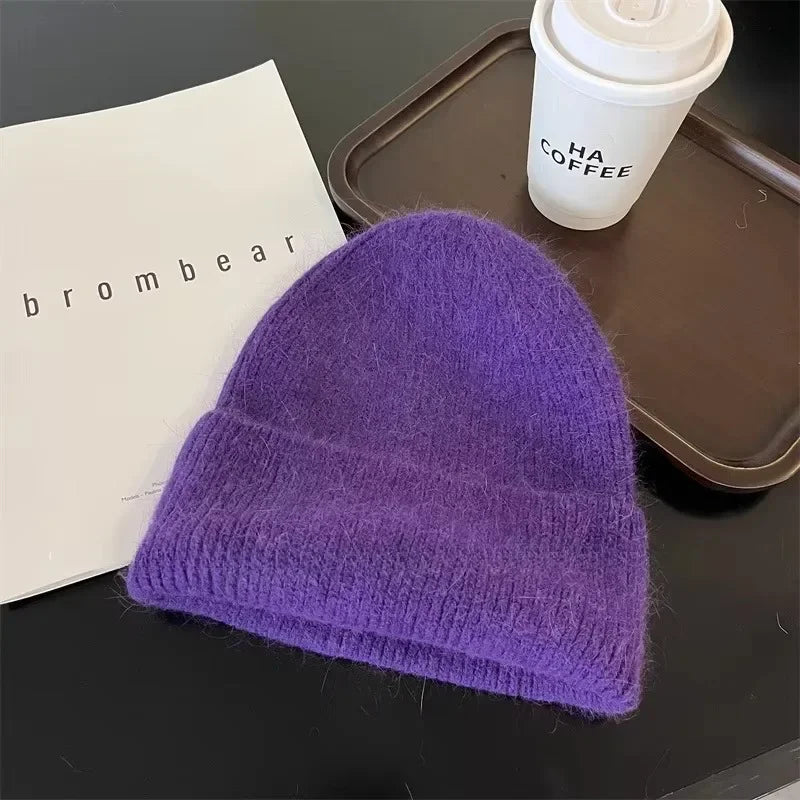 Angora Rabbit Fur Beanie