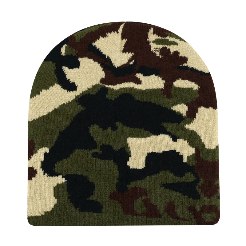 Y2K Letter Cargo Beanie – Polyester Knit Skull Cap for Men & Women