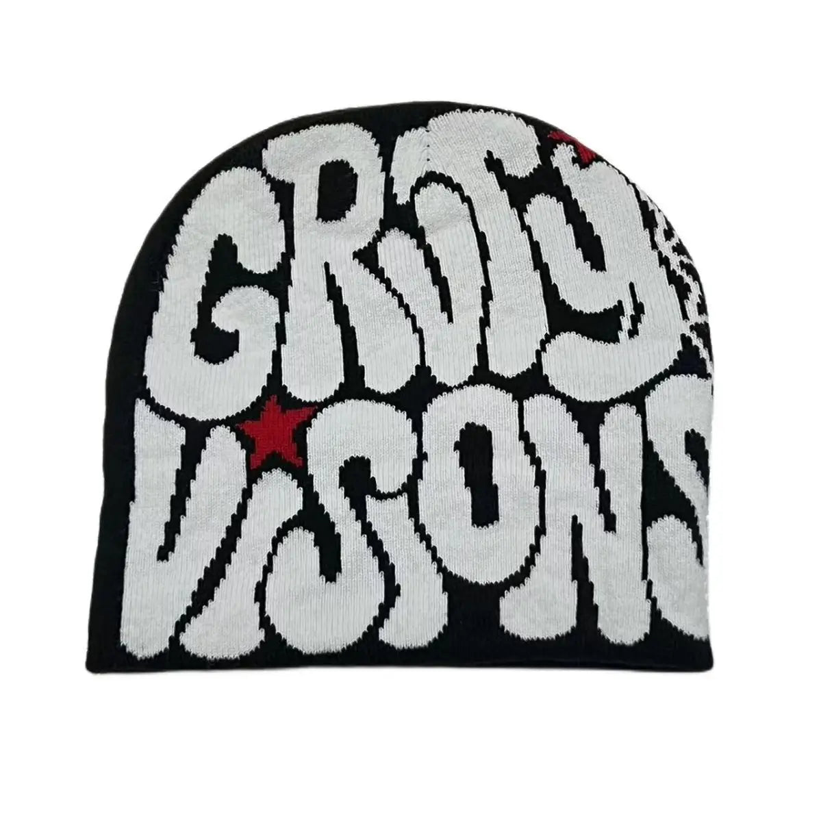 Y2K Niche Design Beanie – Bold Print Knit Hat for Women & Men