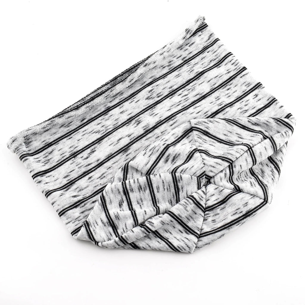 Striped Slouch Beanie – Polyester Viscose Knit Slouchy Hat for Men & Women