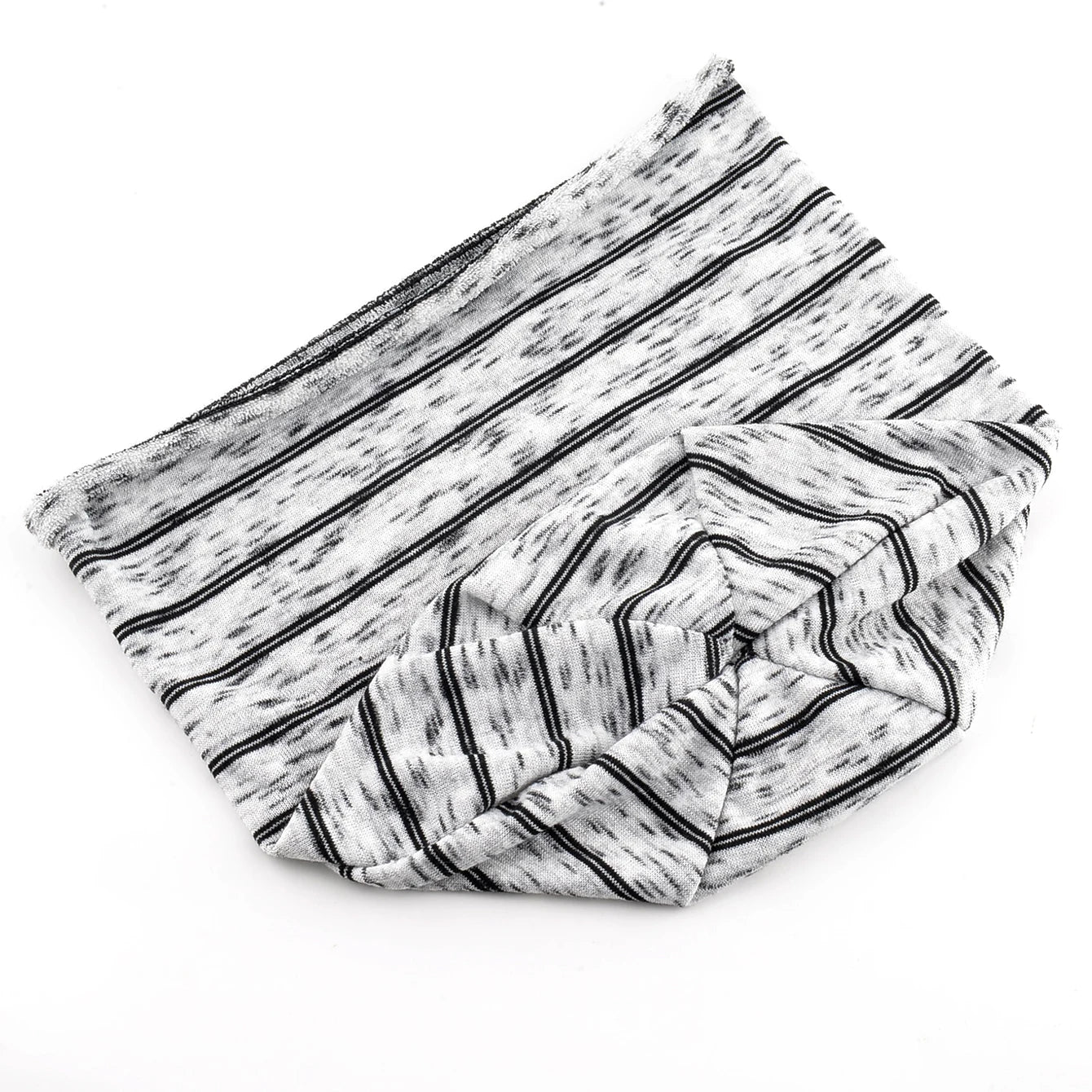 Striped Slouch Beanie – Polyester Viscose Knit Slouchy Hat for Men & Women