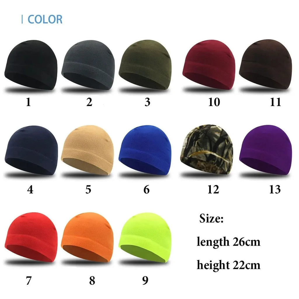 Fleece Ski Skull Cap – Windproof Cold-Proof Sports Hat for Cycling, Skiing & Running