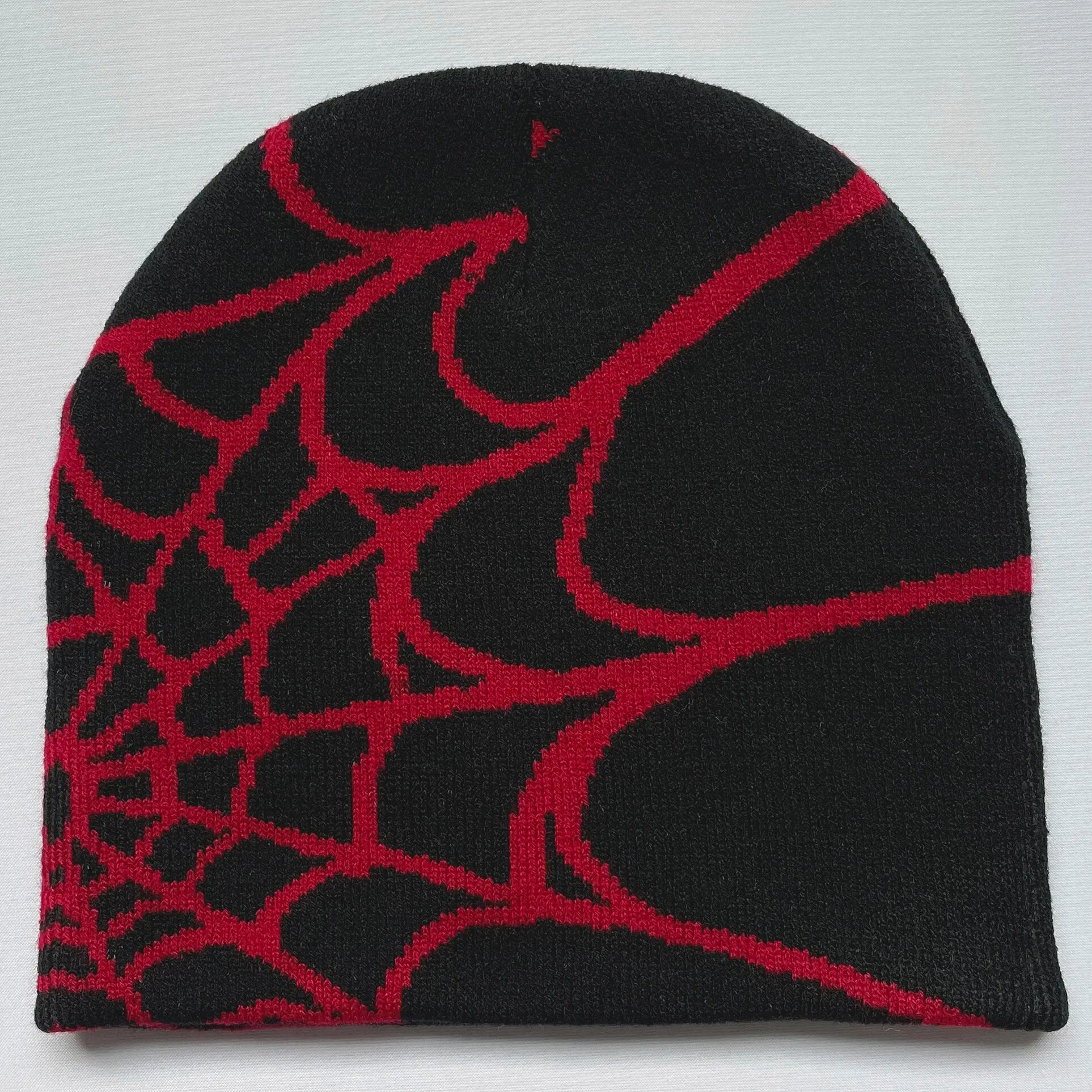 Y2K Spider Web Knit Hat – Geometric Acrylic Beanie for Men & Women