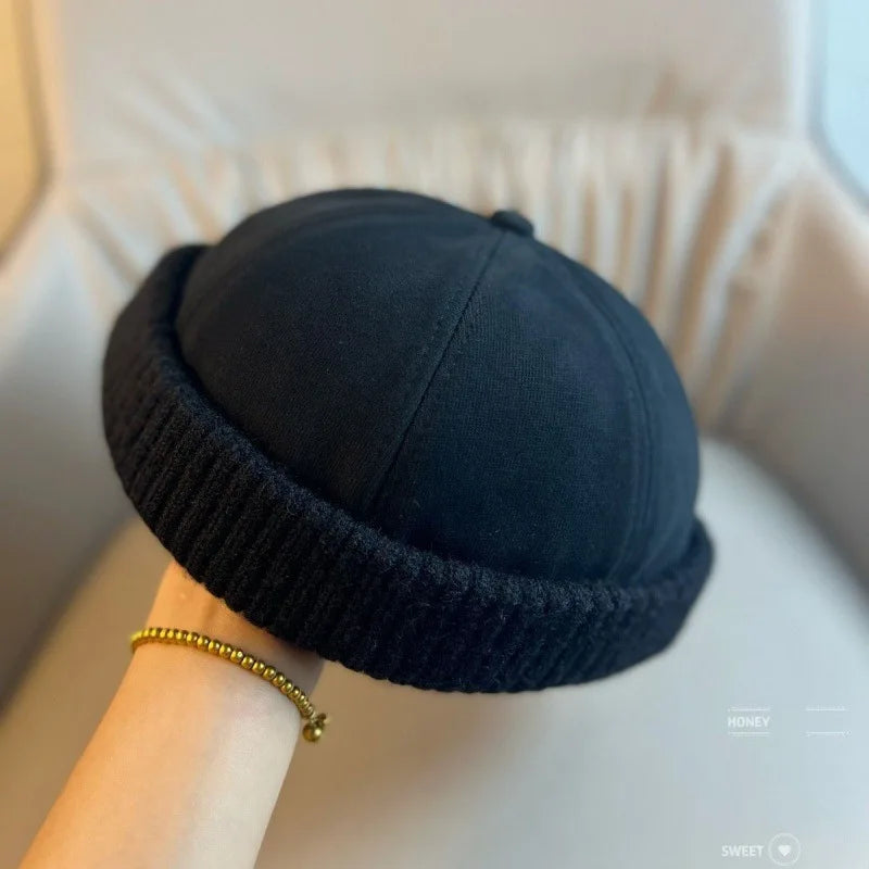 Melon Skin Sailor Beanie – Brimless Casual Street Hat for Men & Women