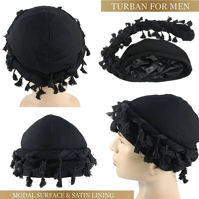 Vintage Turban Head Wrap – Polyester Multifunction Tatted Head Wrap for Men & Women