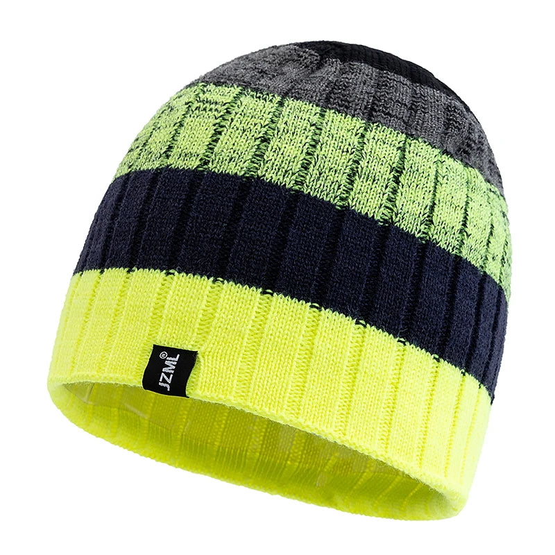 Striped Winter Beanie – Classic Ribbed Stripe Knit Hat for Men & Women