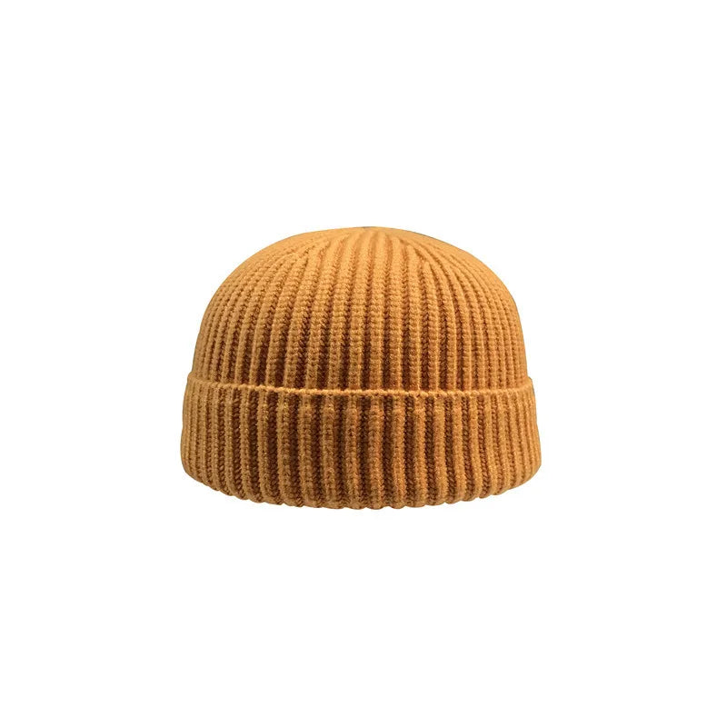 Wool Melon Beanie – Cotton Polyester Warm Knit Skull Cap for Men & Women