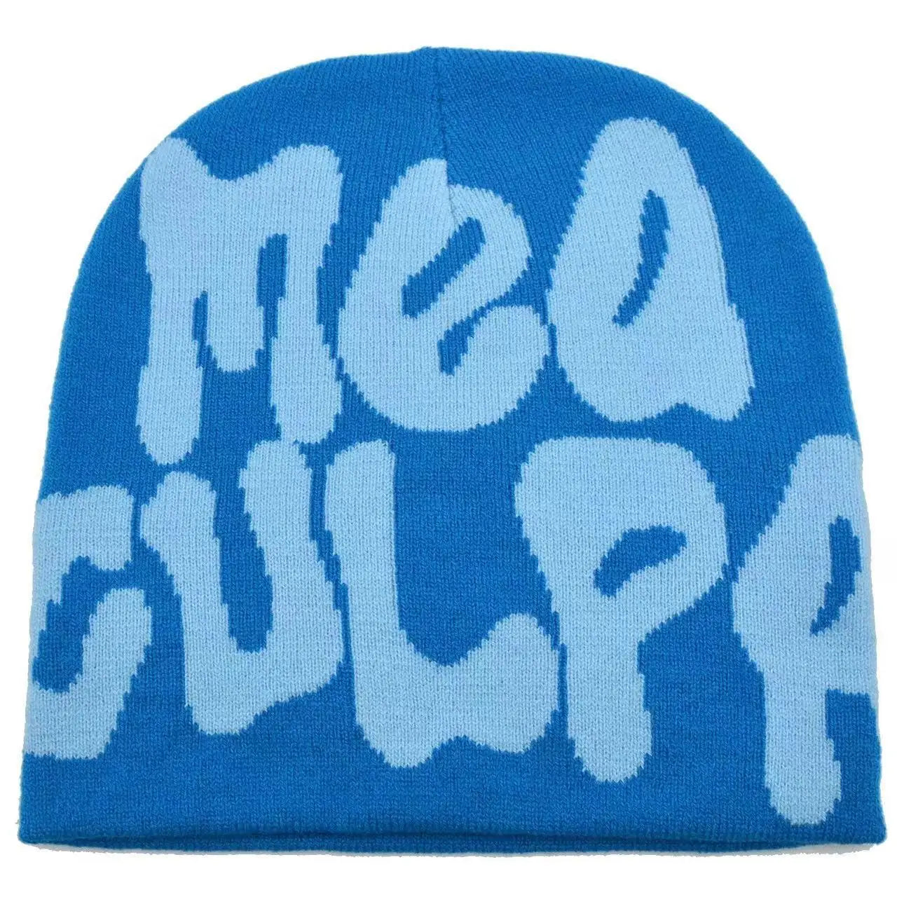 Mea Culpa Y2K Kpop Beanie – Letter Knit Cap for Women
