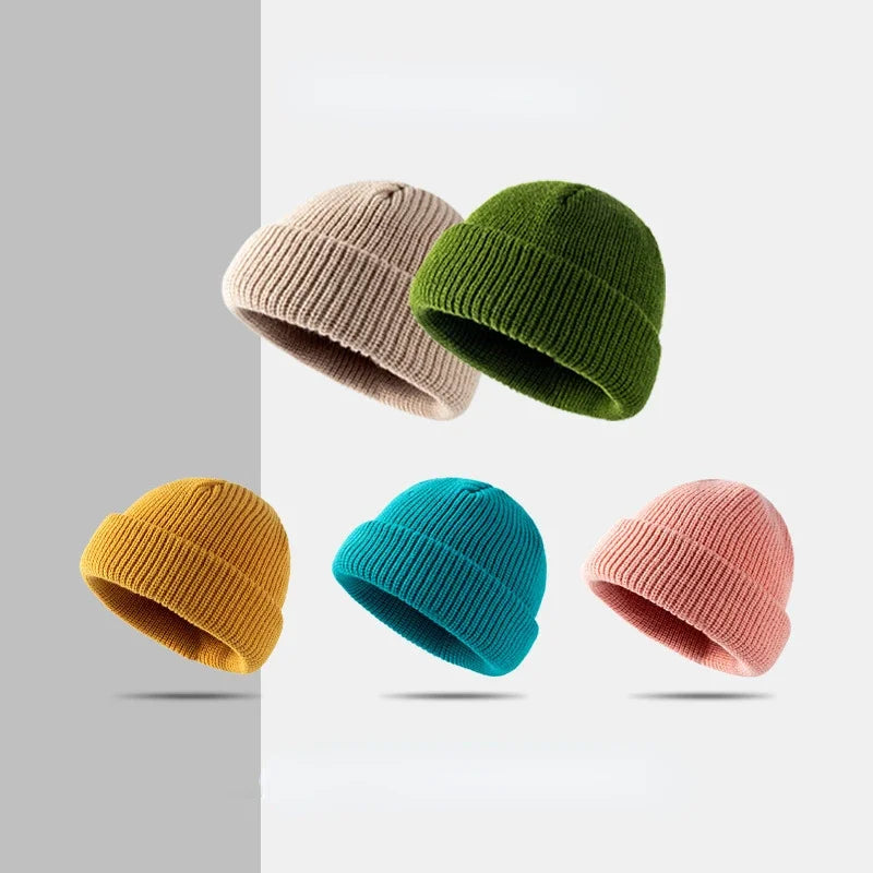 Korean Woolen Guapi Cap – Acrylic Knit Skull Cap for Men & Women