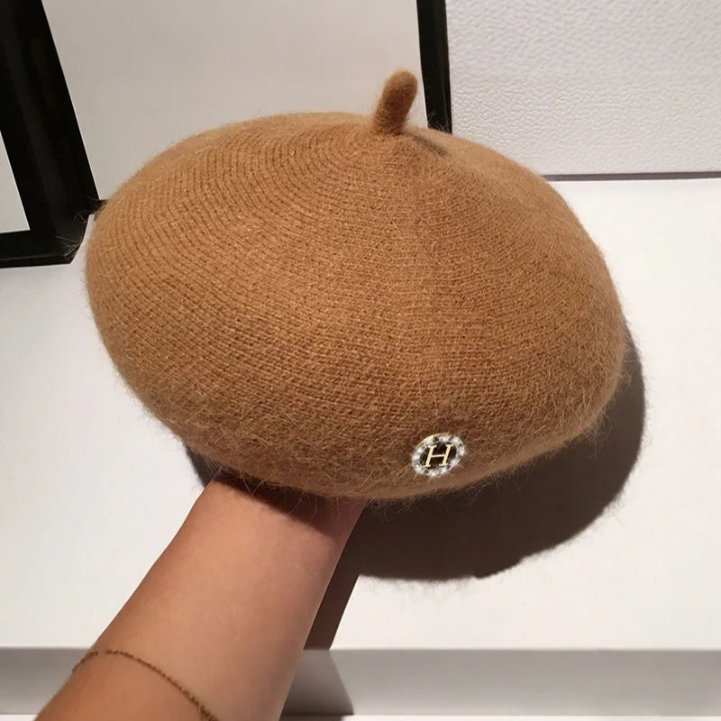 Angora Rabbit Fur Beret