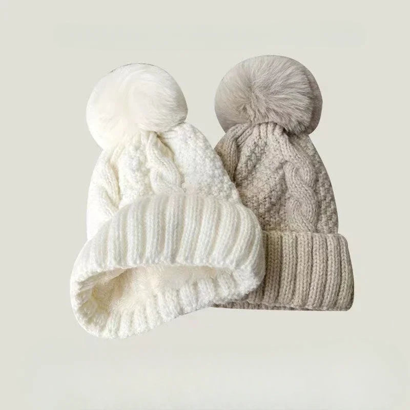 Twist Knit Winter Beanie – Warm Polyester Acrylic Hat for Women