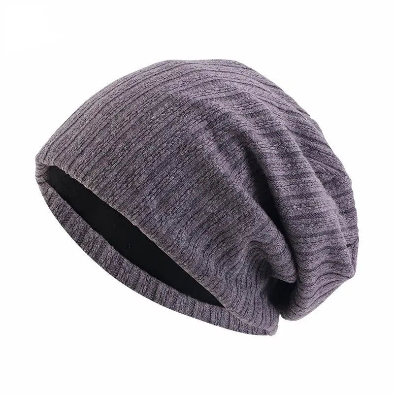 Wheat Spike Double Layer Beanie – Cotton Skullies Knit Hat for Spring, Autumn & Winter