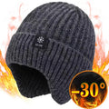 Fur-Lined Bomber Beanie – Rayon Acrylic Thick Plush Ear Protection Knit Hat for Women