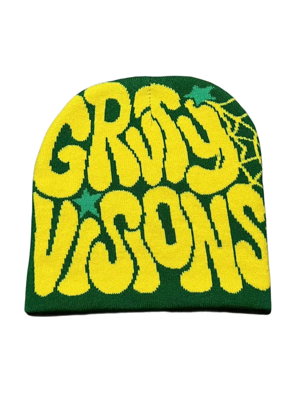 Y2K Niche Design Beanie – Bold Print Knit Hat for Women & Men