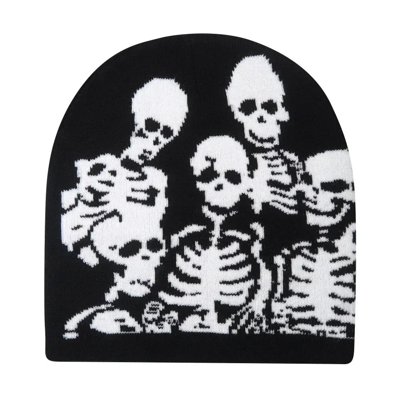 Y2K Letter Cargo Beanie – Polyester Knit Skull Cap for Men & Women