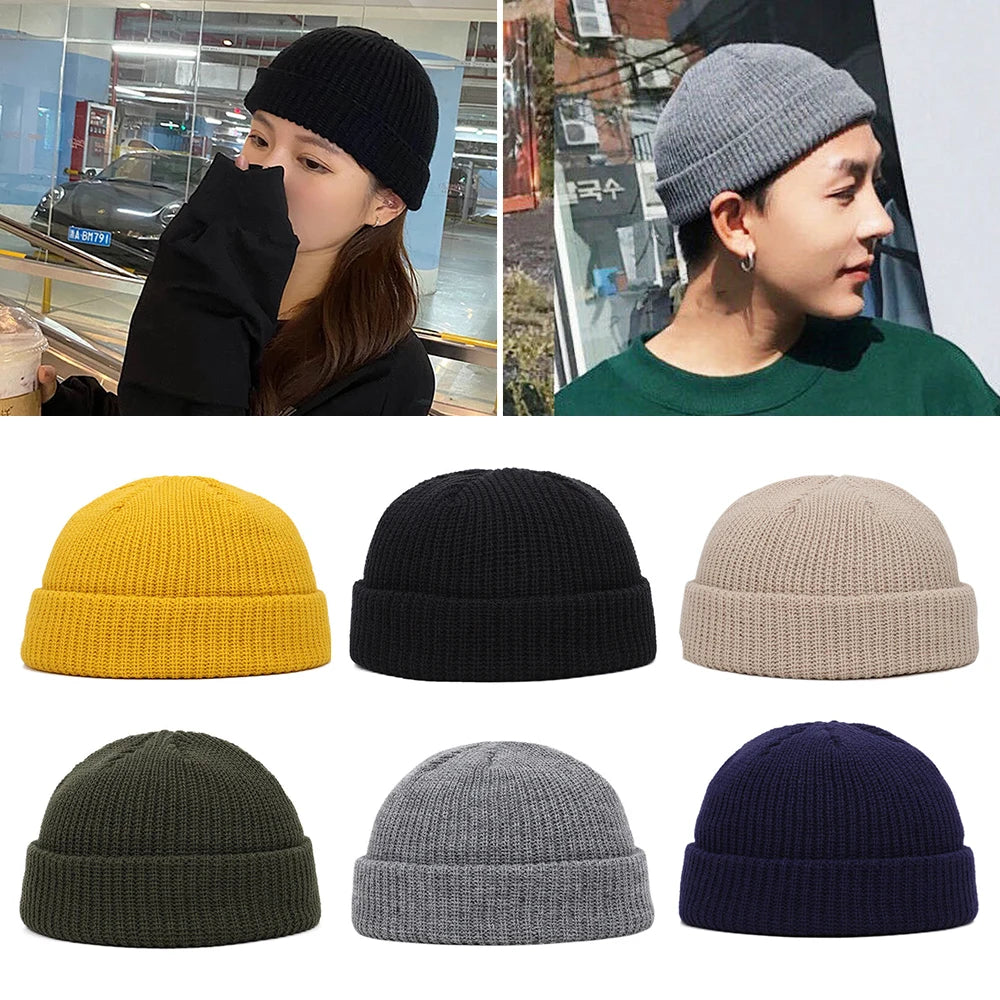 Mini Fisherman Ribbed Beanie – Soft Acrylic Knit Hat for Men & Women