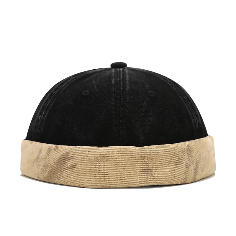 Bocca Washed Docker Cap – Adjustable Cotton Brimless Hat for Men & Women