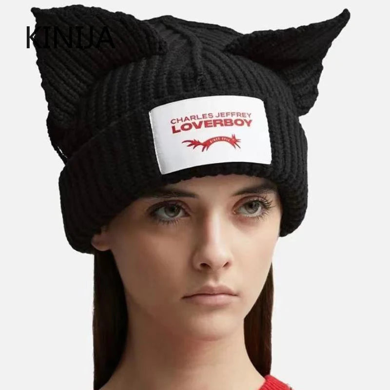 Cat Ear Crochet Beanie