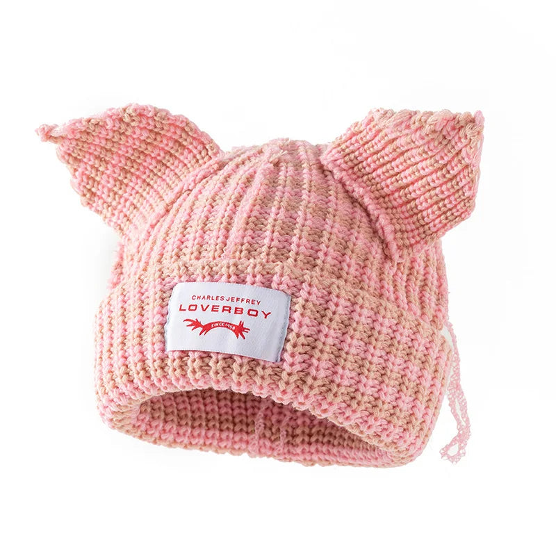 Cat Ear Crochet Beanie