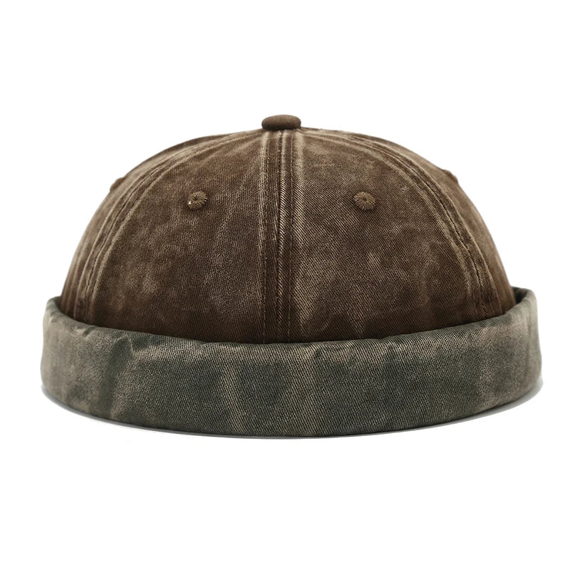 Bocca Washed Docker Cap – Adjustable Cotton Brimless Hat for Men & Women