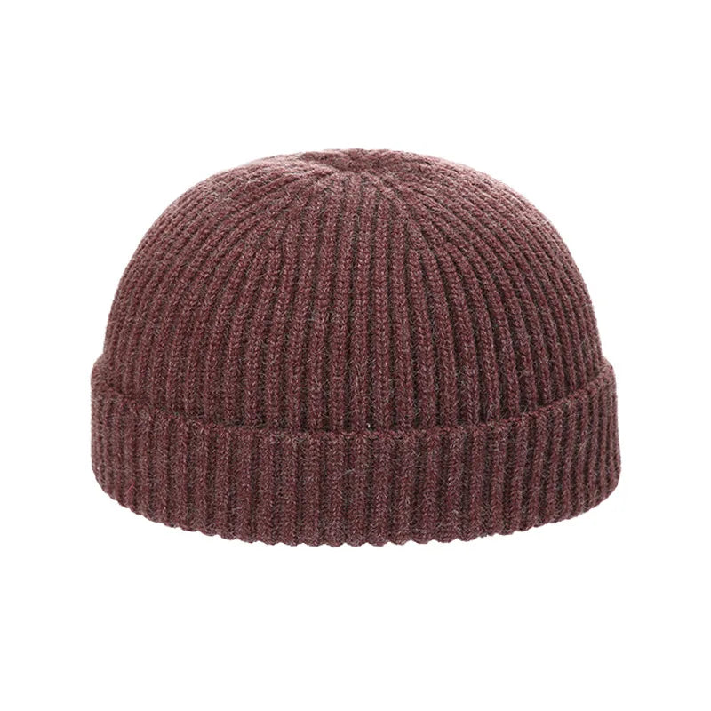 Wool Melon Beanie – Cotton Polyester Warm Knit Skull Cap for Men & Women
