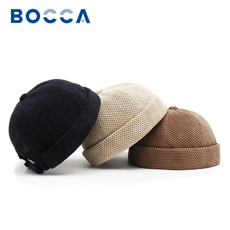 Retro Dome Docker Cap – Vintage Cotton Brimless Skullcap for Men & Women