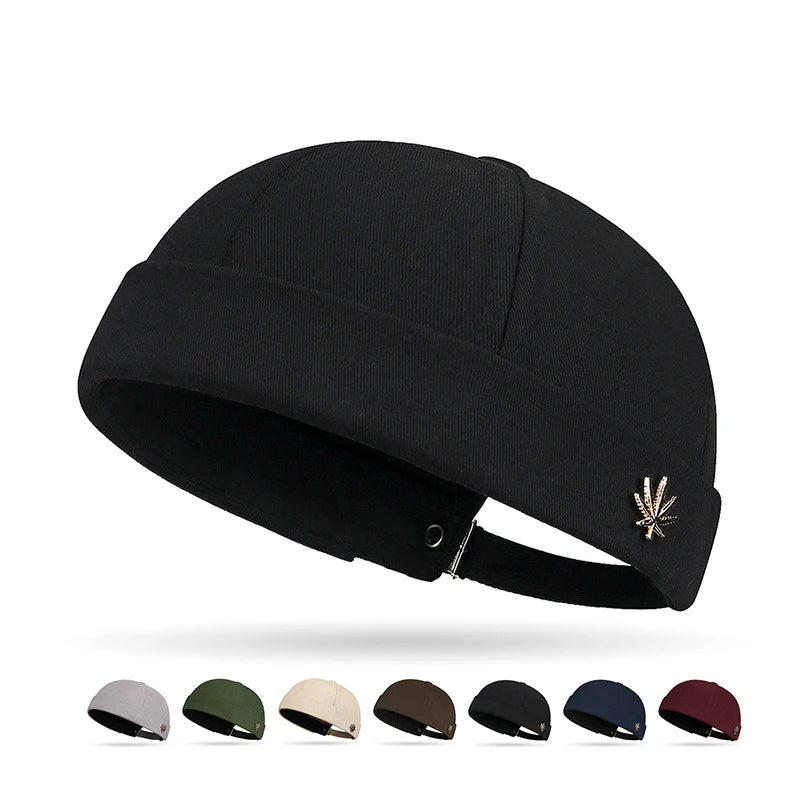 Retro Cotton Skullcap – All-Season Knit Brimless Hat for Men & Women