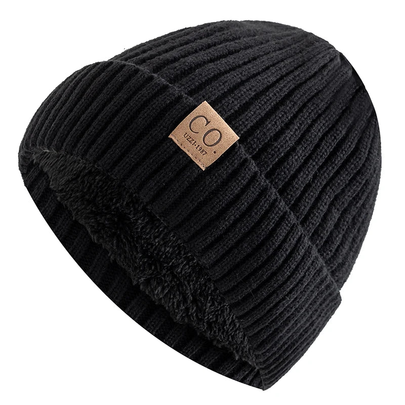 Two-Tone Winter Beanie – Fur-Lined Colour Block Knit Hat for Men & Women