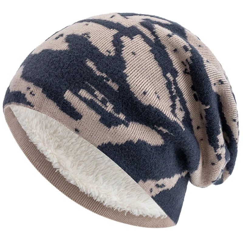 Plush Fur Lined Artist Beanie – Soft Knit Winter Hat for Men & Women