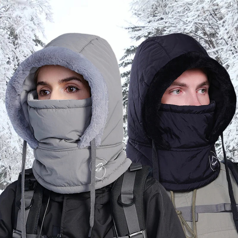 Plush Balaclava Hat – Warm Polyester Knit Full Face Cover for Men & Women
