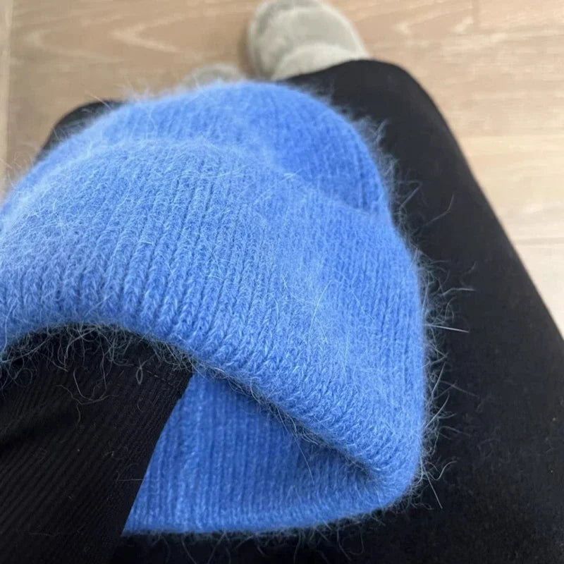 Angora Rabbit Fur Beanie