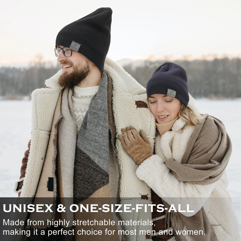 Plush Solid Colour Beanie – Soft Luxurious Knit Winter Hat for Men & Women