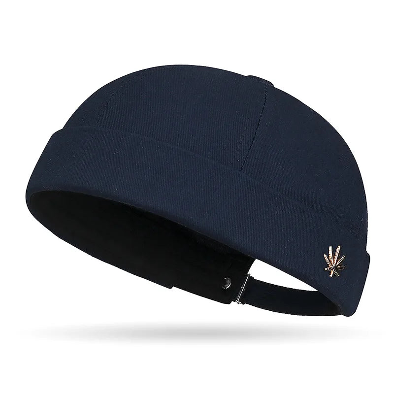 Retro Cotton Skullcap – All-Season Knit Brimless Hat for Men & Women
