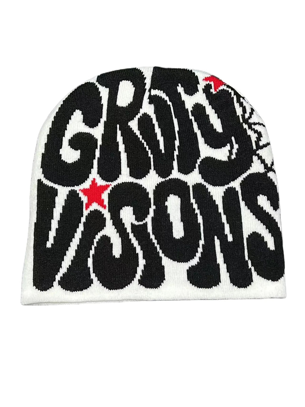 Y2K Niche Design Beanie – Bold Print Knit Hat for Women & Men
