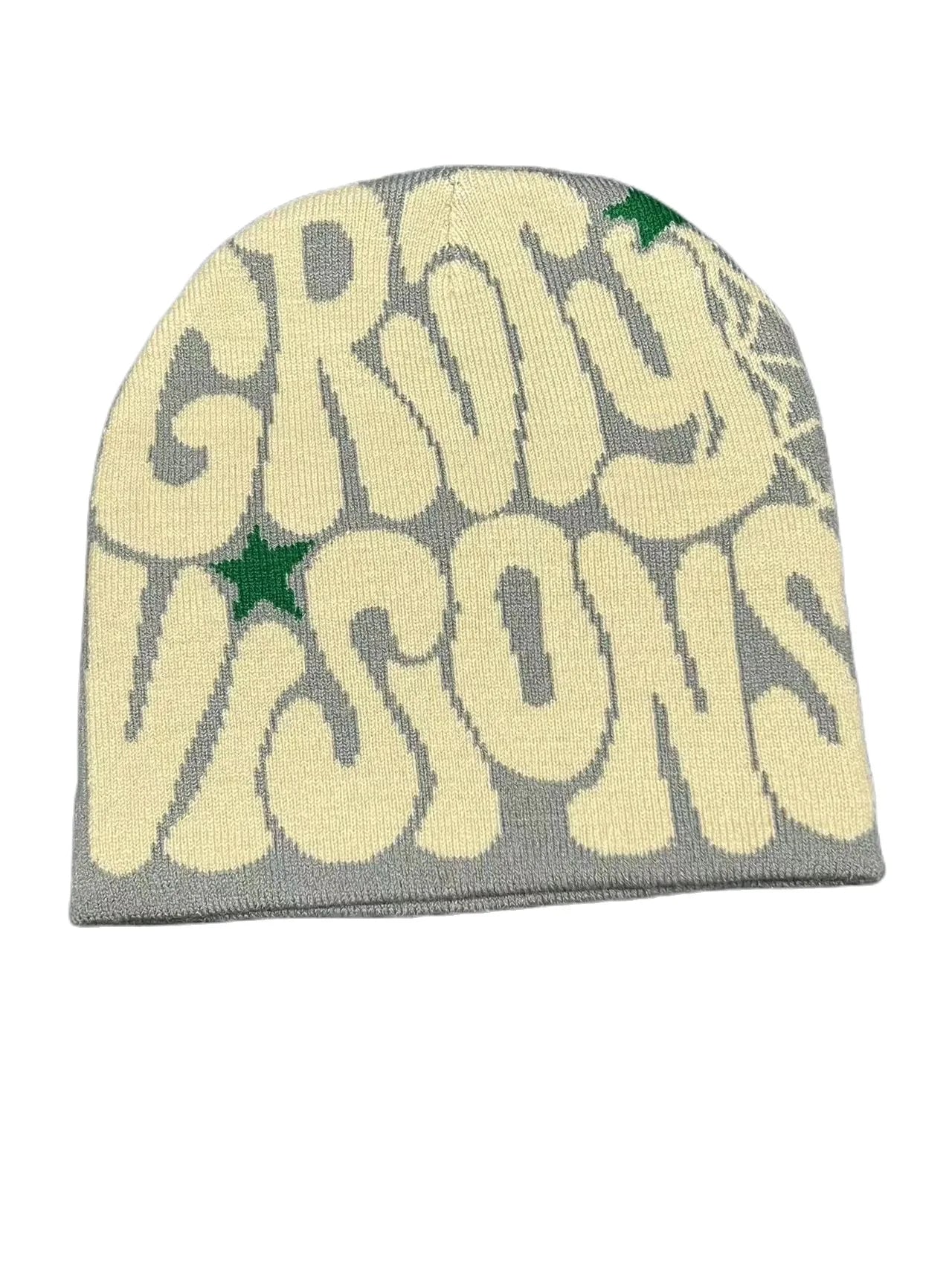 Y2K Niche Design Beanie – Bold Print Knit Hat for Women & Men