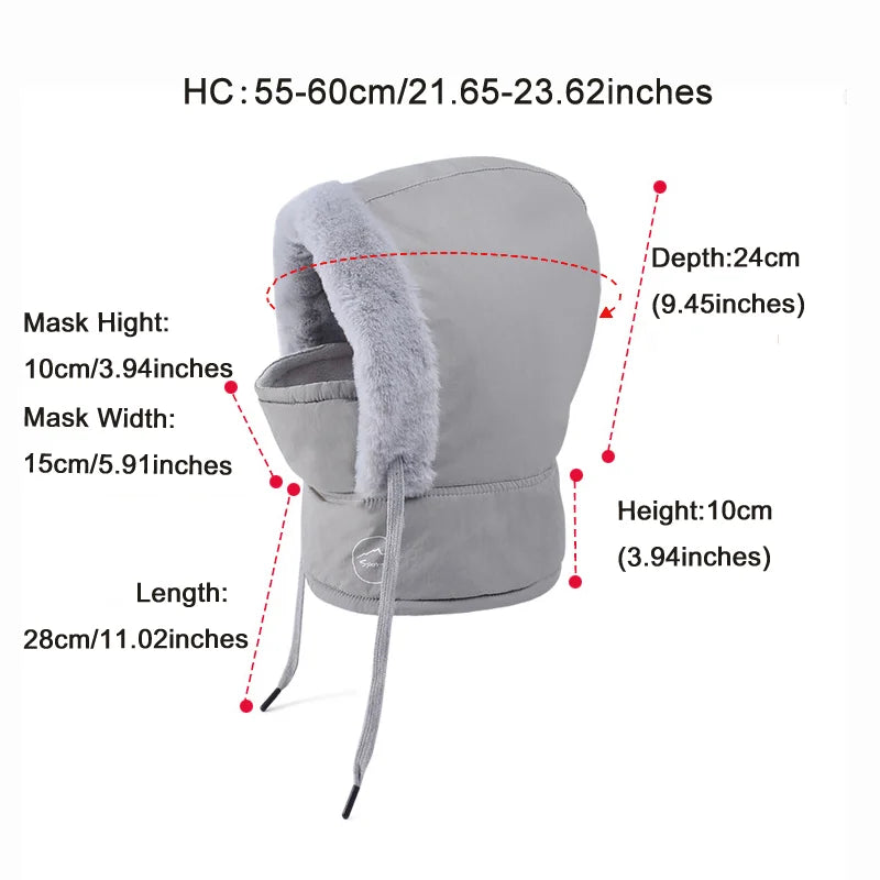 Plush Balaclava Hat – Warm Polyester Knit Full Face Cover for Men & Women