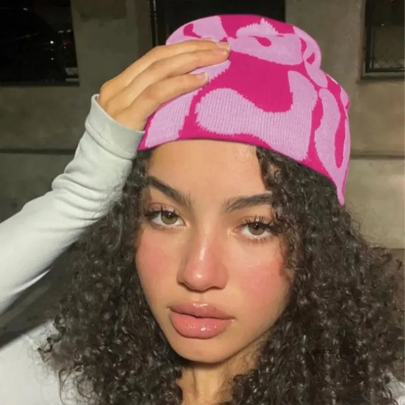 Mea Culpa Rhinestone Beanie – Y2K Hip-Hop Knit Hat for Men & Women