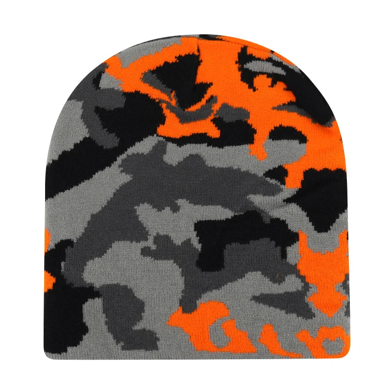 Y2K Letter Cargo Beanie – Polyester Knit Skull Cap for Men & Women