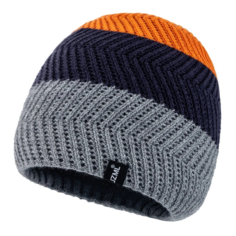 Striped Winter Beanie – Classic Ribbed Stripe Knit Hat for Men & Women