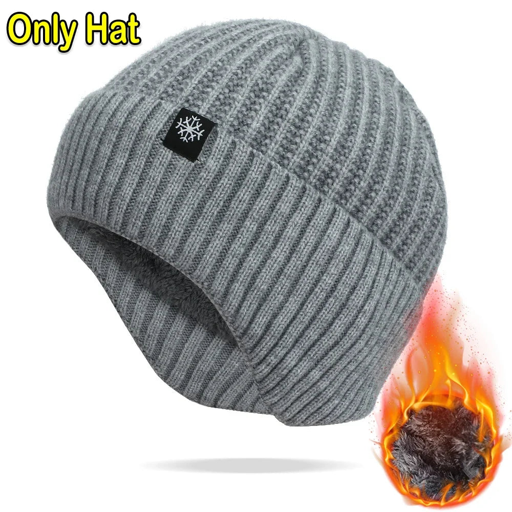 Fur-Lined Bomber Beanie – Rayon Acrylic Thick Plush Ear Protection Knit Hat for Women