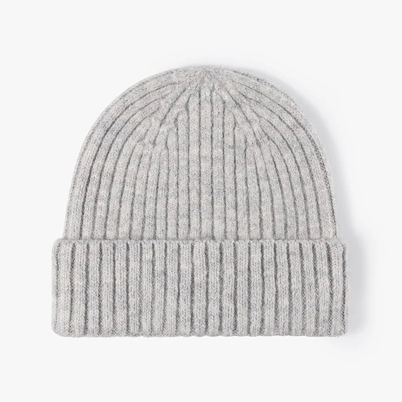Wool Earflap Beanie – Cotton Wool Blend Thick Knit Hat with Ear Protection for Men & Women