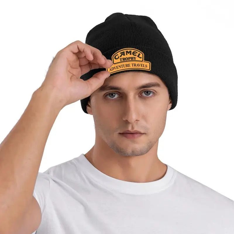 Camel Trophy Racing Beanie – 100% Acrylic Soft Knit Hat for Men & Women